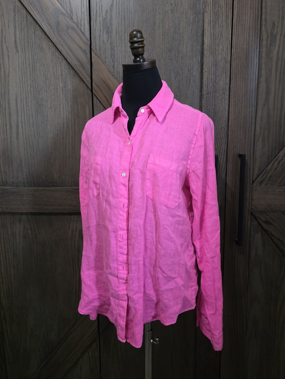Lilly Pulitzer Hot Pink Linen Button-Down Shirt